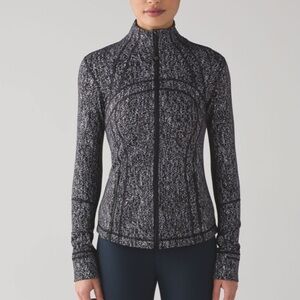 Lululemon Define Jacket Style W4ADRS Luon Suited Jacquard Black White Size 6 GUC